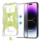 Microsonic Apple iPhone 14 Pro Magic Uygulama Aparatlı Tam Kapatan Ekran Koruyucu Siyah [iPhone 14 Pro ile Uyumlu Ekran Koruyucu]