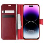 Microsonic Apple iPhone 14 Pro Max Delux Leather Wallet Kırmızı Cep Telefonu Kılıfı