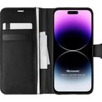 Microsonic Apple iPhone 14 Pro Max Delux Leather Wallet Siyah Cep Telefonu Kılıfı