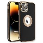 Microsonic Apple iPhone 14 Pro Max Flash Stamp Siyah Cep Telefonu Kılıfı