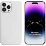 Microsonic Apple iPhone 14 Pro Max Liquid Lansman Silikon Beyaz Cep Telefonu Kılıfı
