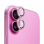 Microsonic Apple iPhone 16 Plus Tekli Diamond Taşlı Kamera Koruma Camı Pembe [iPhone 16 Plus ile Uyumlu Kamera Koruyucu Film - Pembe]