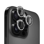 Microsonic Apple iPhone 16 Pro Max Tekli Diamond Taşlı Kamera Koruma Camı Siyah [iPhone 16 Pro Max ile Uyumlu Kamera Koruyucu Film - Siyah]