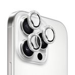 Microsonic Apple iPhone 16 Pro Tekli Diamond Taşlı Kamera Koruma Camı Gümüş [iPhone 16 Pro ile Uyumlu Kamera Koruyucu Film - Gümüş]