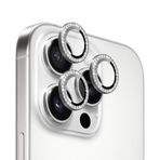 Microsonic Apple iPhone 16 Pro Tekli Diamond Taşlı Kamera Koruma Camı Koyu Gri [iPhone 16 Pro ile Uyumlu Kamera Koruyucu Film - Koyu Gri]