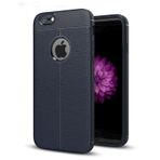 Microsonic Apple iPhone 6s Plus Deri Dokulu Lacivert Silikon Kılıf