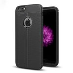 Microsonic Apple iPhone 6s Plus Deri Dokulu Siyah Silikon Kılıf