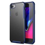 Microsonic Apple iPhone 7 Plus Deri Dokulu Lacivert Silikon Kılıf