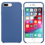 Microsonic Apple iPhone 8 Plus Kılıf Liquid Lansman Silikon Çini Mavisi