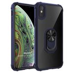 Microsonic Apple iPhone XS Max Grande Clear Ring Holder Lacivert Cep Telefonu Kılıfı