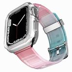 Microsonic Apple Watch 3 Uyumlu 38 mm Fullbody Quadra Resist Pembe Mavi Kordon