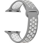 Microsonic Apple Watch SE 2022 40 mm Rainbow Sport Band Gri Beyaz Kordon
