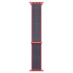 Microsonic Apple Watch SE 2022 40 mm Woven Sport Loop Koyu Pembe Hasırlı Kordon
