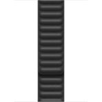 Microsonic Apple Watch SE 2022 44 mm Leather Link Band Siyah Kordon