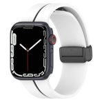 Microsonic Apple Watch SE 2022 Ribbon Line Beyaz Siyah 44 mm Kordon