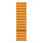 Microsonic Apple Watch SE 44 mm Leather Link Band Turuncu Uyumlu Kordon