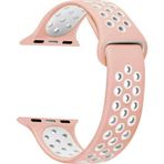 Microsonic Apple Watch Series 3 38 mm Rainbow Sport Band Pembe Beyaz Kordon
