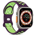 Microsonic Apple Watch Series 4 40 mm Rainbow Band Mor Yeşil Uyumlu Kordon