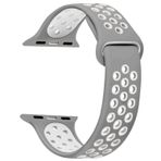 Microsonic Apple Watch Series 5 40 mm Gri Beyaz Rainbow Sport Band Kordon