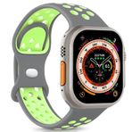 Microsonic Apple Watch Series 5 40 mm Rainbow Band Gri Yeşil Uyumlu Kordon