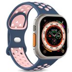 Microsonic Apple Watch Series 5 40 mm Rainbow Band Lacivert Pembe Uyumlu Kordon