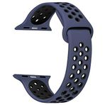 Microsonic Apple Watch Series 5 40 mm Rainbow Band Lacivert Siyah Uyumlu Kordon