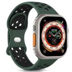 Microsonic Apple Watch Series 5 40 mm Rainbow Band Siyah Yeşil Uyumlu Kordon