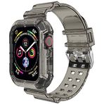 Microsonic Apple Watch Series 6 40 mm Transparent Clear Band Siyah Kordon