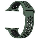 Microsonic Apple Watch Series 6 40 mm Yeşil Siyah Rainbow Sport Band Kordon