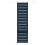 Microsonic Apple Watch Series 6 44 mm Leather Link Band Lacivert Uyumlu Kordon