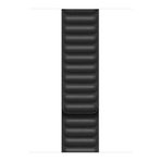 Microsonic Apple Watch Series 6 44 mm Leather Link Band Siyah Uyumlu Kordon