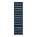 Microsonic Apple Watch Series 7 41 mm Leather Link Band Lacivert Uyumlu Kordon