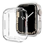 Microsonic Apple Watch Series 7 41mm için Kılıf 360 Full Round Soft Silicone Şeffaf [Watch Series 7 41mm ile Uyumlu Kılıf - Şeffaf]