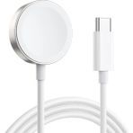 Microsonic Apple Watch Series 7 45mm Masaüstü Manyetik Hızlı Şarj Aygıtı - Type-C Kablosu Beyaz