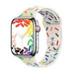 Microsonic Apple Watch Series 8 41 mm V2 Pride Edition Beyaz Silikon Kordon