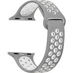 Microsonic Apple Watch Series 8 45 mm Rainbow Sport Band Gri Beyaz Kordon