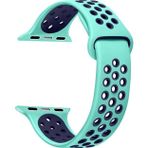 Microsonic Apple Watch Series 8 45 mm Rainbow Sport Band Yeşil Lacivert Kordon
