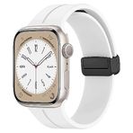 Microsonic Apple Watch Series 8 45 mm Ribbon Line Beyaz Kordon