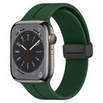Microsonic Apple Watch Series 8 45 mm Ribbon Line Koyu Yeşil Kordon