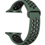 Microsonic Apple Watch Series 9 41 mm Rainbow Sport Band Yeşil Siyah Kordon