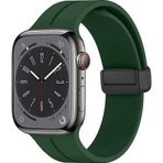 Microsonic Apple Watch Series 9 45 mm Ribbon Line Koyu Yeşil Kordon
