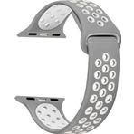 Microsonic Apple Watch Ultra Gri Beyaz Rainbow Sport Band Kordon