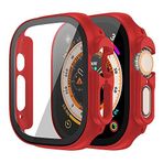 Microsonic Apple Watch Ultra için Kılıf Matte Premium WatchBand Kırmızı