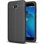 Microsonic Asus Zenfone 4 Selfie 5.5inç ZD553KL Deri Dokulu Silikon Siyah Kılıf