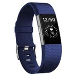 Microsonic Fitbit Charge 2 için Silicone Sport Band Lacivert Kordon