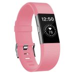 Microsonic Fitbit Charge 2 için Silicone Sport Band Pembe Kordon