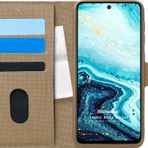 Microsonic General Mobile GM 21 Pro Fabric Book Wallet Gold Cep Telefon Kılıfı