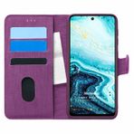 Microsonic General Mobile GM 21 Pro Fabric Book Wallet Mor Cep Telefon Kılıfı