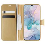 Microsonic General Mobile GM 22 için Kılıf Delux Leather Wallet Gold [GM 22 ile Uyumlu Kılıf - Gold]