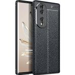 Microsonic Honor 70 Deri Dokulu Silikon Siyah Cep Telefon Kılıfı